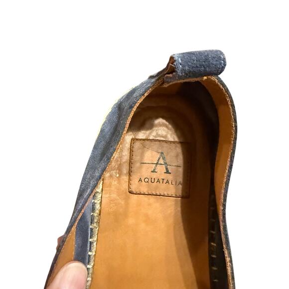 Aquatalia Women’s blue suede flat espadrille loafer Size 9M - Picture 3 of 6